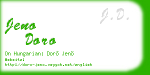 jeno doro business card